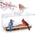 PIVDO Transparent Hanging Bird Feeder for Balcony - Window Bird Feeder for Sparrows, Pigeons, and Hummingbirds - Food and Water Feeding Bowl - Pot Decor for Bird Watching