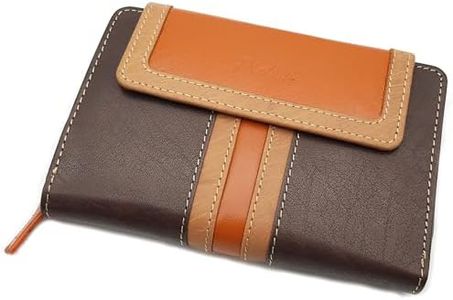 Pielini - Cartera de Piel para Mujer con Billetera y Monedero. Monedero de Gran Capacidad Modelo 3052 (Marrón)