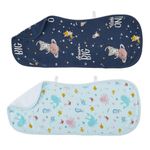 Haus and Kinder Soft Baby Burp Towels - Pack of 2 | Cute Burp Cloth Set | Muslin Burp Cloth Bundle | Best Baby Burp Cloths | Multi-Pack Burping Towels | Personalized Baby Burp Cloths | Navy Blue