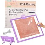 iVyne Rechargeable A3 Light Pad for Diamond Painting - LED Light Board for Weeding & Tracing - Diamond Art Light Pad - Ultra-Thin & Portable - Perfect for Artists & Crafters - Purple