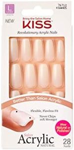 KISS Salon Acrylic Natural Collection, Strong Enough, quadratische Kunstnägel mit langer Länge, inklusive 28 Kunstnägel, Nagelkleber, Nagelfeile und Manikürstäbchen