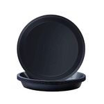 Kunjocy Pack of 5 Black Plant Pot Saucers, 16 CM Round Plant Pots Trays Garden Plant Saucer Plant Plastic Plate Pot Tray for Garden Indoor Outdoor Fit Plant Pot up to 14 CM (Black, Outer 16 CM)