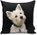 nonebrand Westie West Highland Terrier With Collar Cushion Covers Home Decorative Throw Pillowcases for Livingroom Sofa Bedroom Car 18X18inch