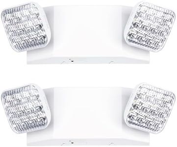 GRUENLICH LED Commercial Emergency Light with Dual Head and Backup Battery, US Standard, AC 120-277V, Hardwired Emergency Light Fixtures for Business Office Power Outages, 2-Pack