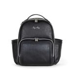 Itzy Ritzy Mini Plus Diaper Bag Backpack – Chic Mini Diaper Bag with Changing Pad, 10 Total Pockets (6 Internal and 4 External), Grab-Top Handle and Rubber Feet (Black with Silver Hardware)