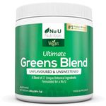 Super Greens Powder 300g - 17 Superfoods Powder - 60 Servings - Vitamin & Mineral Rich Formula - No Artificial Ingredients - Vegan - Best Value - Made in The UK - Nu U Nutrition