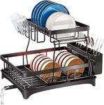 Lucario Dish Drying Rack with Drainboard, 2-Tier Dish Racks for Kitchen Counter, Dish Drainer Set with Utensils Holder, Large Capacity Dish Strainers(281 Rack)