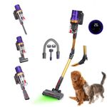 STARQ Flexibend Vacuum Cleaner with Pet Grooming Kit, Laser Guided Brush 400W Touchscreen & 28 Kpa Strong Cyclonic Suction, HEPA Filter Cordless Bagless & Rechargeable Upto 60min Runtime