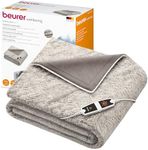 Beurer HD150 XXL UK Cosy Nordic Electric Blanket with 6 Temperature Settings, Soft Heated Throw with Luxurious Faux Fur, Automatic Switch-Off & Safety System, Machine-Washable, 200 x 150 cm