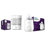 Philips Avent steriliser (Model SCF293/01) & Avent Fast Bottle Warmer with Smart Temperature Control: Warms Evenly, No Hotspots – SCF358/00