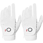 Golf Gloves Men Left Right Hand Rain Grip Lh Rh Mens Golf Glove 2 Pack, Weathersof All Weather Grips Soft Comfortable Black White Fit Size Small Medium ML Large XL (White, L, Worn on left Hand)