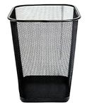 Best House Square Black Metal Mesh Bin, Wastebasket Bin, Waste Paper Bin Lightweight and Sturdy Rubbish Bin Ideal for Kitchen Home Office Living Room Desk Bedroom (H X W X D)(11 x 8.6 x 6.2 Inch)