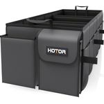 HOTOR Car Boot Oganiser - Large-Capacity Auto Trunk Organizer Collapsible Multi Compartments, Foldable Boot Storage for SUVs, Sturdy Car Accessories for Men Camping Tools, Black, 90.0 × 36.0 × 27.0 cm