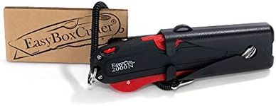 Modern Box Cutter, Extra Tape Cutter at Back, Dual Side Edge Guide, 3 Blade Depth Setting, 2 Blades and Holster - 2000 Red STD