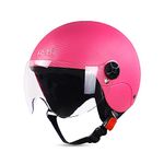 Steelbird SBH-16 Ruby ISI Certified Open Face Helmet (Small 560 MM, Dashing Pink with Clear Visor)