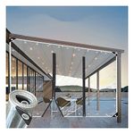 PVC Tarpaulin with Zipper,Clear Waterproof Tarp Curtains with Zipper Door, 0,5 mm Thick Outdoor Pergola Patio Porch Gazebo Carport Transparent Tarpaulin Side Panels (Size : H0.5xW1m/H1.6xW3.2ft)