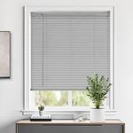 LazBlinds Cordless 1" Vinyl Horizontal Mini Blinds, Light Filtering Blinds for Windows, Blinds and Shades for Windows Size 31" W x 48" H, Grey