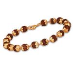 Japam Gold Plated Divine Aura Rudraksha Bracelet for Women | Spiritual Jewellery | Gold Plated Bracelet | Free Size (6.5 Inches)