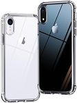 ONES iPhone XR Case HD Clear Slim Hard 『Shockproof Airbag』 『Raised Edges Protect Camera Screen』 [ Non-Yellow ] [ Anti-Slip ] Hybrid Protect Transparent Thin Silicone Cover for Apple 6.5 inch