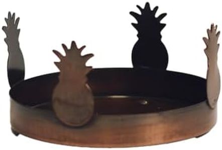 A Cheerful Giver Metal Candle Tray - 4" Copper Pineapple Small Candle Jar Tray Fits 16 oz. & 24 oz. Cheerful Candle Jars - Rustic Candle Accessories