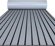 FOCEAN Boat Flooring EVA Foam Boat Decking Faux Teak Marine Flooring Marine Mat Sheet for Motorboat RV Yacht Kayak Surfboard, 94.5''x 47.2'', Grey with Black Lines