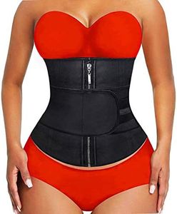 YIANNA Waist Trainer Weight Loss Adjustable Abdominal Trainer Body Hourglass Shaper, YA-U37G-Gold-M