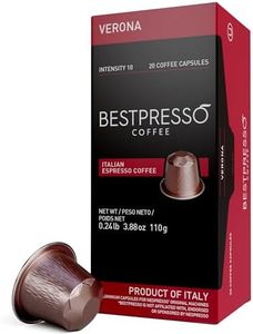 Bestpresso Coffee for Nespresso Original Machine 120 Aluminum pods Certified Genuine Espresso Verona Blend (High Intensity) Pods Compatible with Nespresso Original 60 Days Satisfaction Guarantee