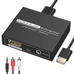 DONGJIAN HDMI Audio Extractor,4K HDMI to HDMI with Audio 3.5mm AUX Stereo and L/R RCA Audio Out,HDMI Audio Converter Adapter Splitter Support 4K 1080P 3D Compatable for PS3 Xbox Fire Stick.