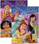 Disney Princess Coloring Book 2 Titles, Fun Game Workbook for Learning Drawing Coloring, Gift for Kids Toddler Activity at Classroom Home, 80 Pages, 36-Pack