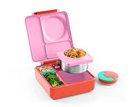 Omie B8983 OmieBox Kids Bento Lunch Box, Stainless Steel Bowl, Pink Berry