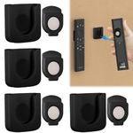 4 Pack Magnetic Remote Control Holder Wall-Mounted Remote Control Wall Holder No Drilling Strong Magnet Controller Holder Universal Wall Organiser for Home Office School Supply Storage (Black)