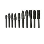 Eyech 10pc Carbide Rotary Burr Rasp Set Wood Carving File Rasp Drill Bits Fit for Dremel Rotary Tools DIY Polishing Grinding Engraving Woodworking Tools