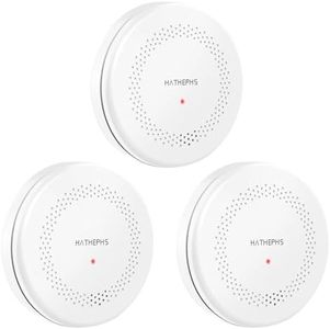 3 Pack Combination Smoke and Carbon Monoxide Detector Alarm, HATHEPHS 10 Year Battery Dual Sensor Fire and CO Alarm with Large Test/Silence Button, Adhesive Tapes Included