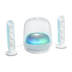 Harman Kardon SoundSticks 5 Home Bluetooth Speaker, 3-Way Speaker Design, Single-Cable HDMI ARC Connectivity, Multi-Speaker Connection by Auracast, Colourful Lightshows, White