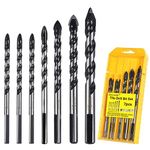 7PCS Tile Drill Bit, Professional Drill Bit for Porcelain Ceramic Tile, Concrete, Brick Wall, Glass, Plastic, Cement and Wood, Industrial Strength Tile Drill Bits Set (6 6 6 7 8 10 12mm)