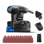 Hammerhead 1.4-Amp Multi-Function Electric Detail Sander with 12pcs Sandpaper, Dust Collection System, and Detail Attachment - HADS014