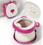 AKIMRABY Travel Potty Seat for Toddler，Foldable Car Potty for Toddler, Portable Toilet Seat for Kids with Potty Liners, Absorbent Pads, Portable Potty Seat for Toddler Travel, Camping and Outdoor Use