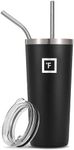 IRON °FLASK Classic Tumbler, Vacuum Insulated Stainless Steel, Hot & Cold, Modern Double Walled [Midnight Black] [24 Oz]