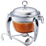 Galashield 4 QT Soup Warmer | Soup Tureen for Parties Buffet, Stainless Steel Soup Chafer with Glass Serving Dish and Ladle