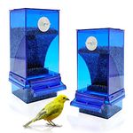 Hamiledyi No Mess Bird Cage Feeder, 2PCS Automatic Parrot Seed Feeders with Perch Acrylic Transparent Seed Food Container Cage Accessories for Small and Medium Parakeets Lovebirds