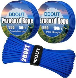 DDOUT 550 Paracord Rope 200ft, 4mm Thin Tactical Parachute Cord for Climbing, Camping, Tent, Clothsline, Survival Utility Rope, Blue