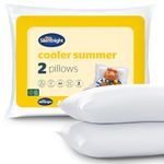 Silentnight Cooler Summer Pillows – Pack of 2 Soft Medium Support Summer Pillows with Lightweight Fibres Ideal for Summer – Hypoallergenic and Machine Washable, White