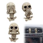 3PCS Skull Car Air freshener Cute Skull Decorations Durable Skull Ornament Car Accessories Easy to Install Funny Car Air Freshener for Men Halloween Gifts For Car Interior Aromatherapy Deco