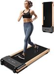 Redliro Walking Pad-Wood Under Desk Treadmill 300 lb Capacity for Home Office Use with Remote Control LED Display