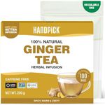 HANDPICK, Ginger Tea Bags (100 Count) Non-GMO,Pure Ingredients - Soothing & Spicy Blend | Round Eco-conscious Tea Bags | Herbal Teabags
