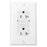 Baomain GFCI Outlet Receptacle with Wall Plate 20Amp 120VAC 60Hz, Tamper-Resistant,Weather-Resistant, Ground Fault Circuit Interruptor, GFI UL&CUL Listed White (20 Amp.)