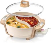 Hot Pot Electric Hot Pot with Divider, Large 6L Nonstick Dual-Sided Shabu Shabu Pot Dual-Flavor hotpot electric 1500W with Adjustable 5-Temperature Control ，Perfect for Family Dinners & Parties