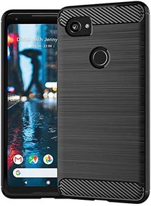 Google Pixel 2 XL Case,Slim Thin Soft Skin Silicone Flexible TPU Gel Rubber Lightweight Bumper Anti-Scratch Shockproof Carbon Fiber Pattern Protective Case Cover for Google Pixel 2 XL (Brushed Black)