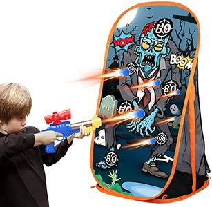 Jeu De Cible De Tir pour Enfants Garçons, Jouets pour Pistolets Nerf – Cible De Tir Zombie avec Filet, Jouets d'Intérieur Et d'Extérieur, Cadeaux pour Garçons Et Filles De 5 6 7 8 9 10 Ans Et Plus