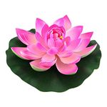 JAINSONS PET PRODUCTS Padmashri Artificial Lotus Flower for Home Decoration and Aquarium Lotus Flower Multi-Colored Lotus with Leaf for Decoration 18 cm in Diameter Random Colour (1 PCS)